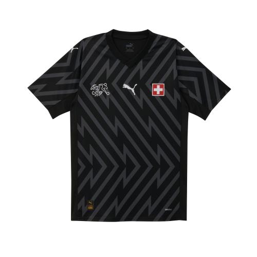 Preview: Schweiz Kinder Torwart EM Trikot schwarz - 2024-25